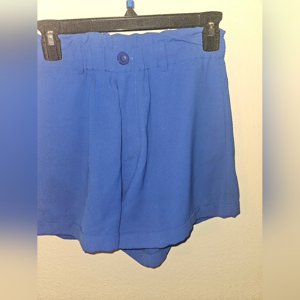 Jade Womans Blue Elastic Waist Shorts Size S - Picture 2 of 10